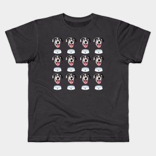 Great Dane dog - black and white - pattern Kids T-Shirt